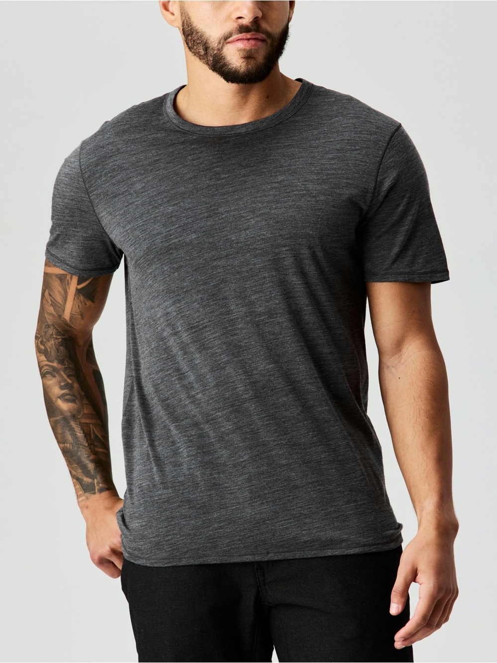 Proof 72-Hour Merino T-Shirt Slim Fit Charcoal Grey Size Large